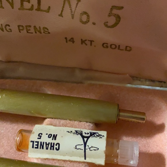 Vintage Arpege Chanel No5 14k Gold Perfumed Pen Set - Picture 9 of 11
